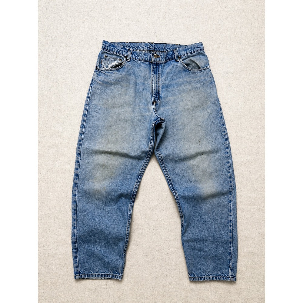 Carhartt Men's 34x30 Blue Straight Leg Jeans Distressed Denim Work Casual